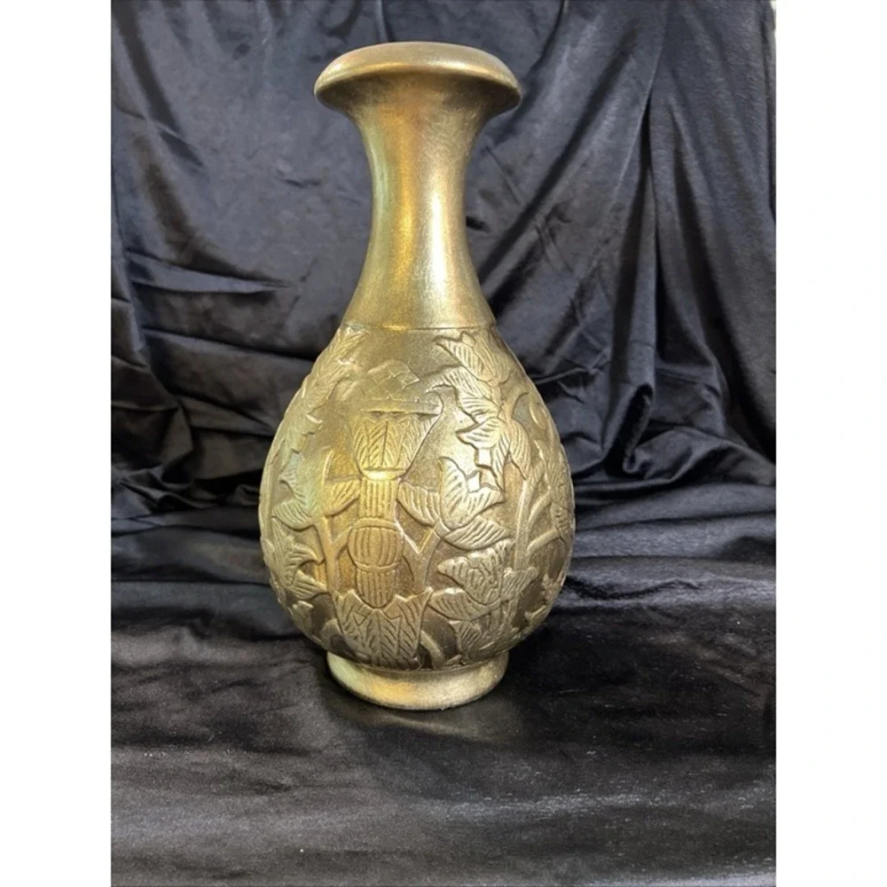 FORMALITIES BY‎ BRAUMS 13 x 7 GOLD TONE VASE (2187)